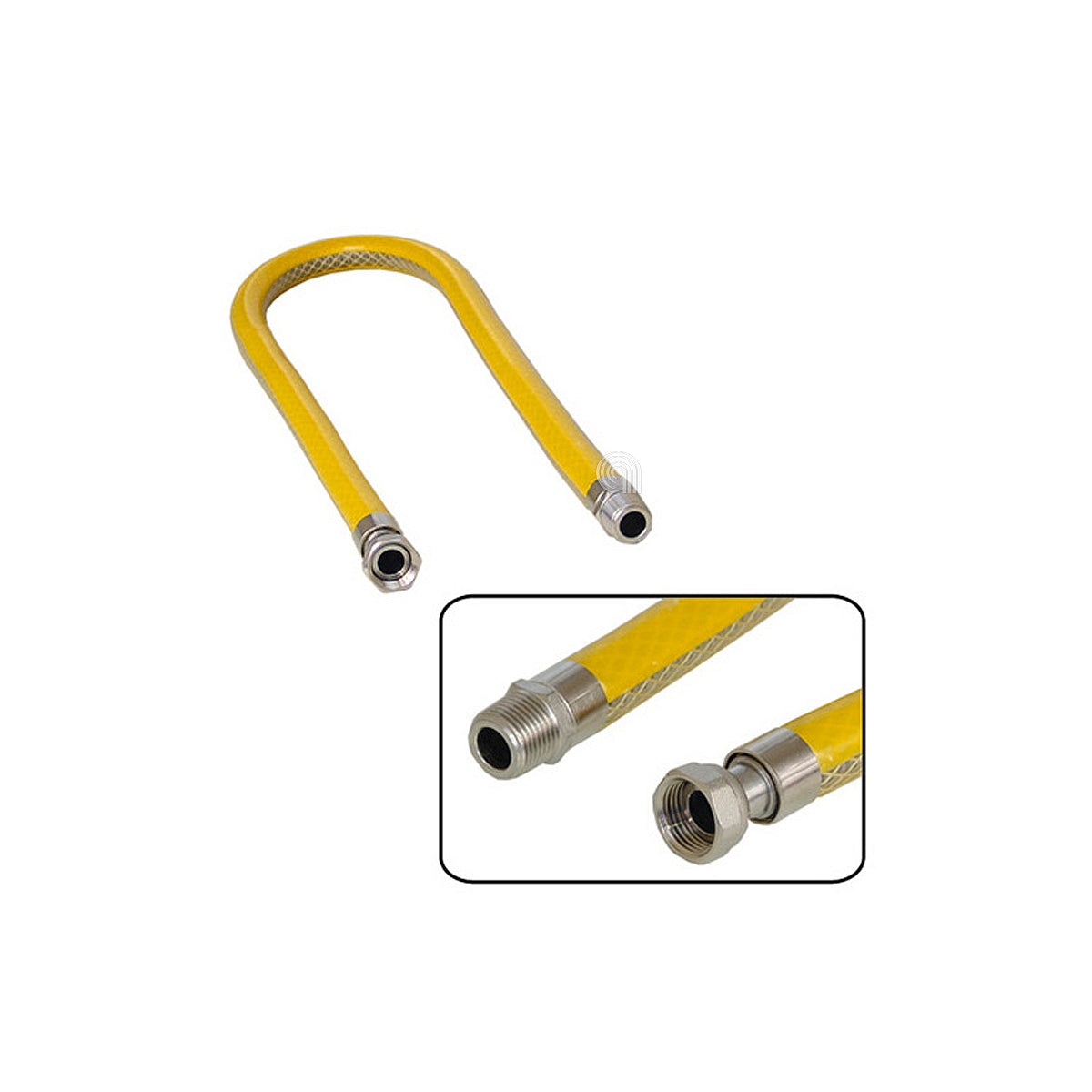 Tubo de gas inoxidable 2 metros universal con conexión macho/hembra